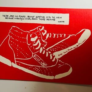 Red and White Reebok Art Print